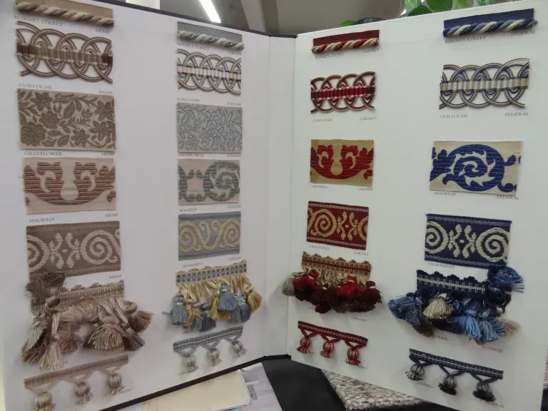 Upholstered furniture and wallpaper sample by PJ Designs